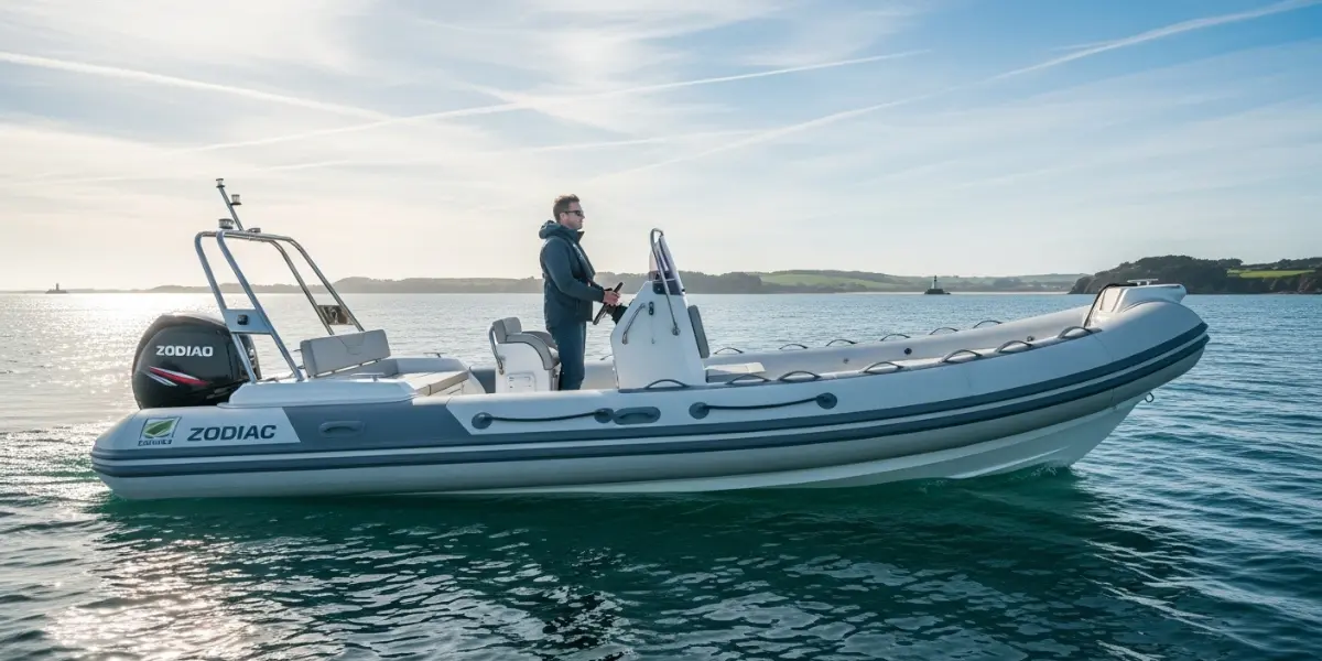 bateau zodiac sur l'eau